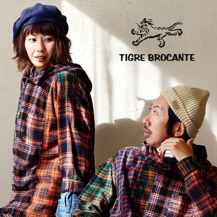 楽天市場】シャツ フードシャツ ミックスネル ネルシャツ ハイネック