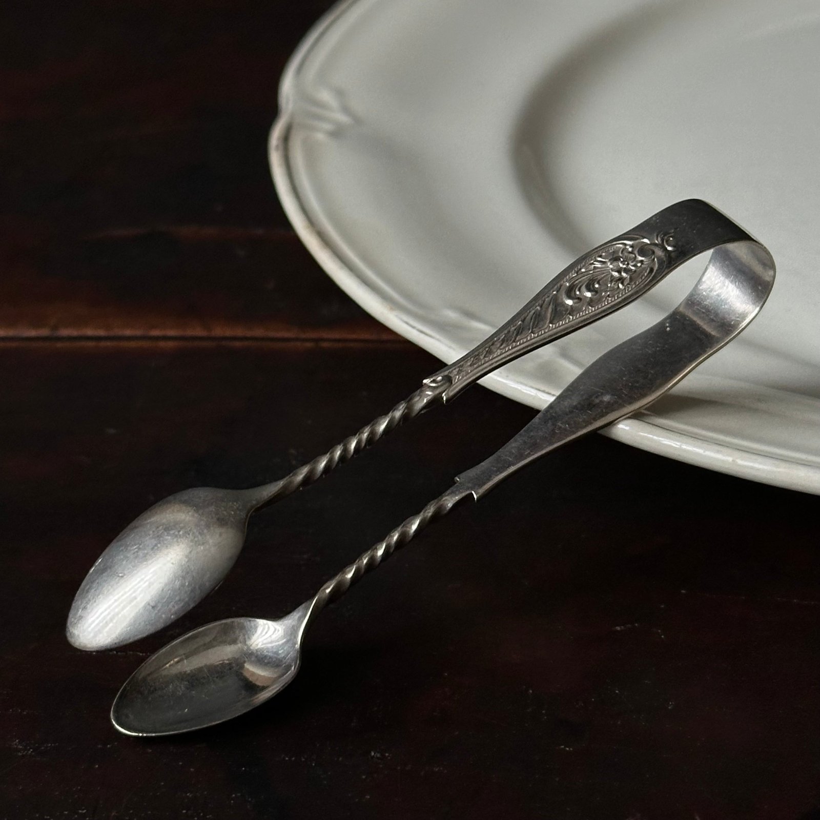 ミニシュガートング シルバープレート / フランスアンティーク