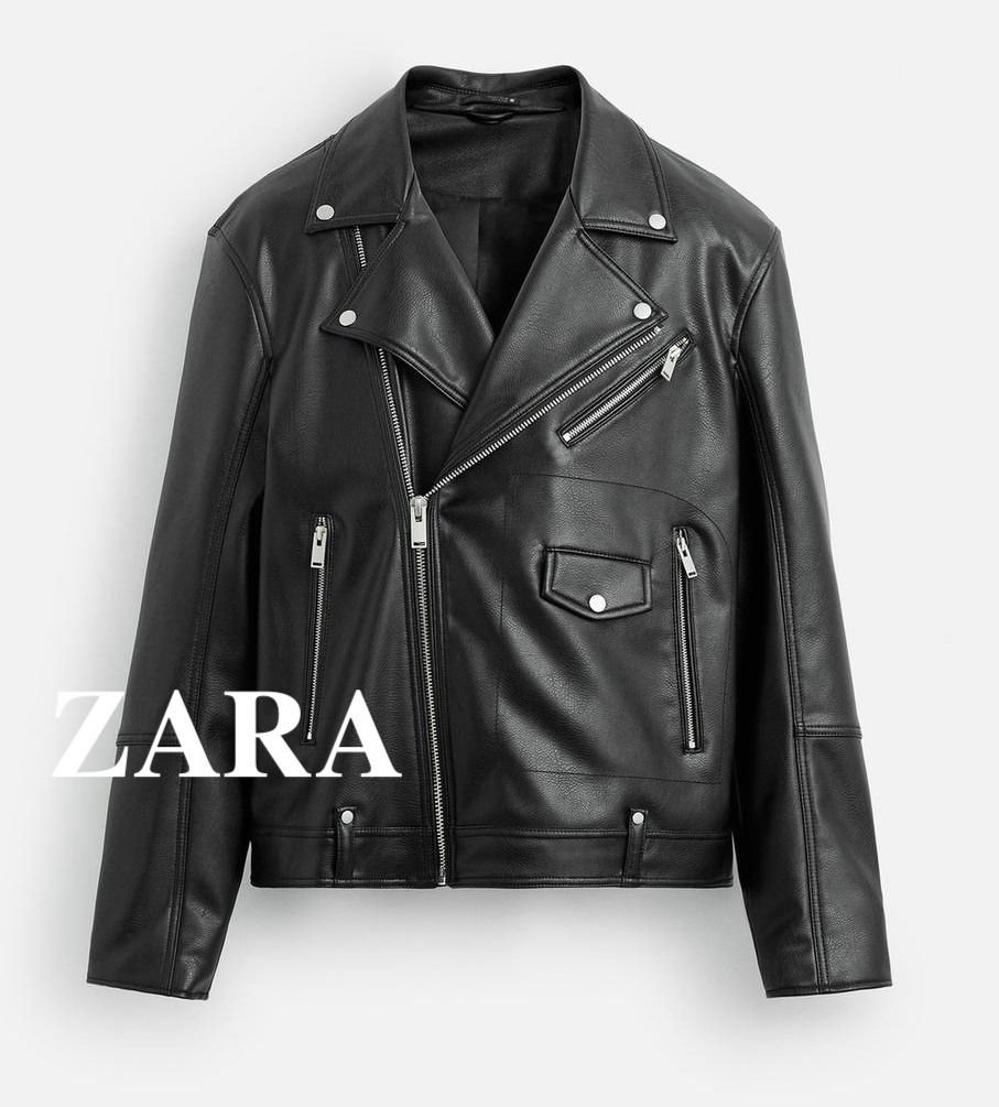 ☆ドイツ発*ZARA*新作*フェイクレザーライダースジャケット/BS☆ (ZARA