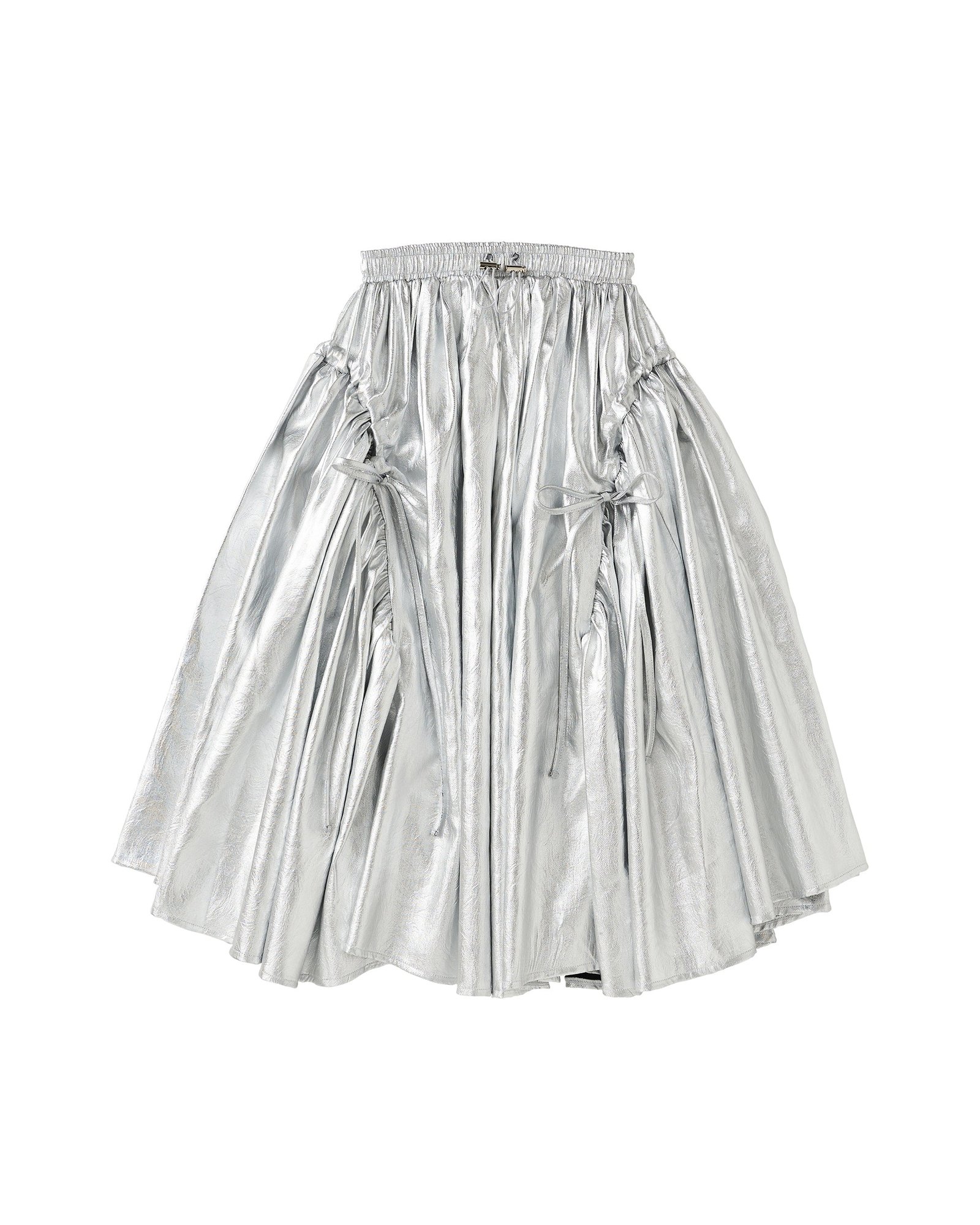 SILVER GATHER RIBBON SKIRT